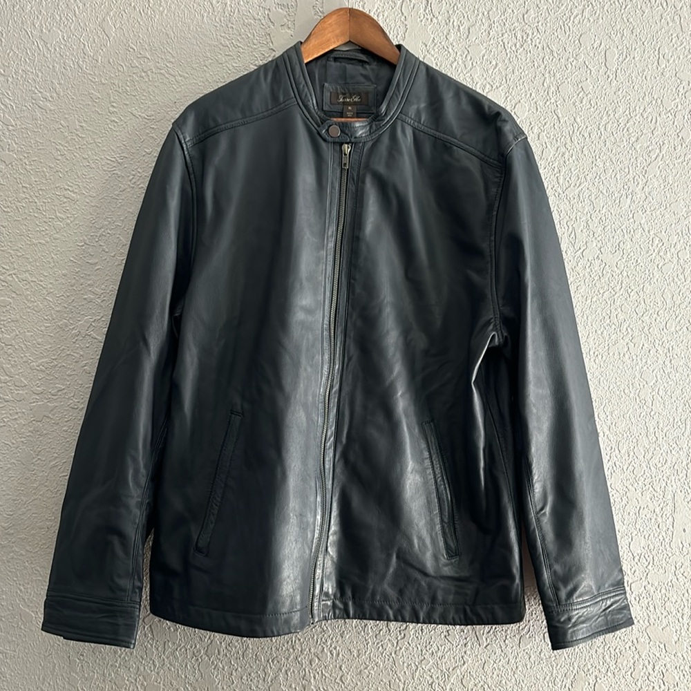Tasso Elba Pietro Leather Jacket, Created for Macy's